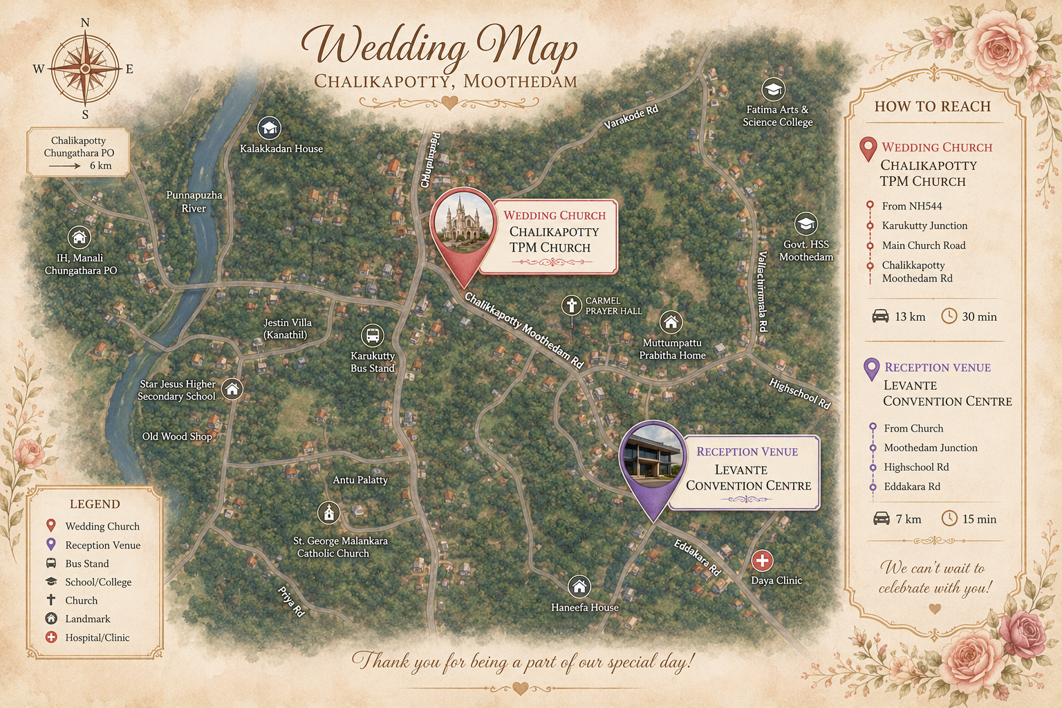 Map to Chalikapotty TPM Church